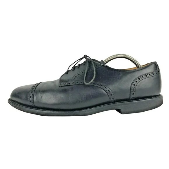Allen Edmonds Mens Black Leather Lace Up Wingtip Brogue Dress Shoes Size US 10 D - Picture 2 of 9
